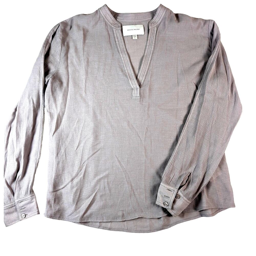 Brochu Walker Anglia Popover Women's Blouse Lilac Shirt‎ Size Large Lightweight